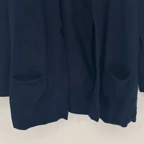 J.Jill Navy Blue Open Front Knit Sweater Cardigan Sz S Cottagecore Minimalist - Picture 5 of 6